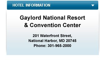 Gaylord National Resort, 201 Waterfront St. National Harbor, MD 20745, (301) 965-2000